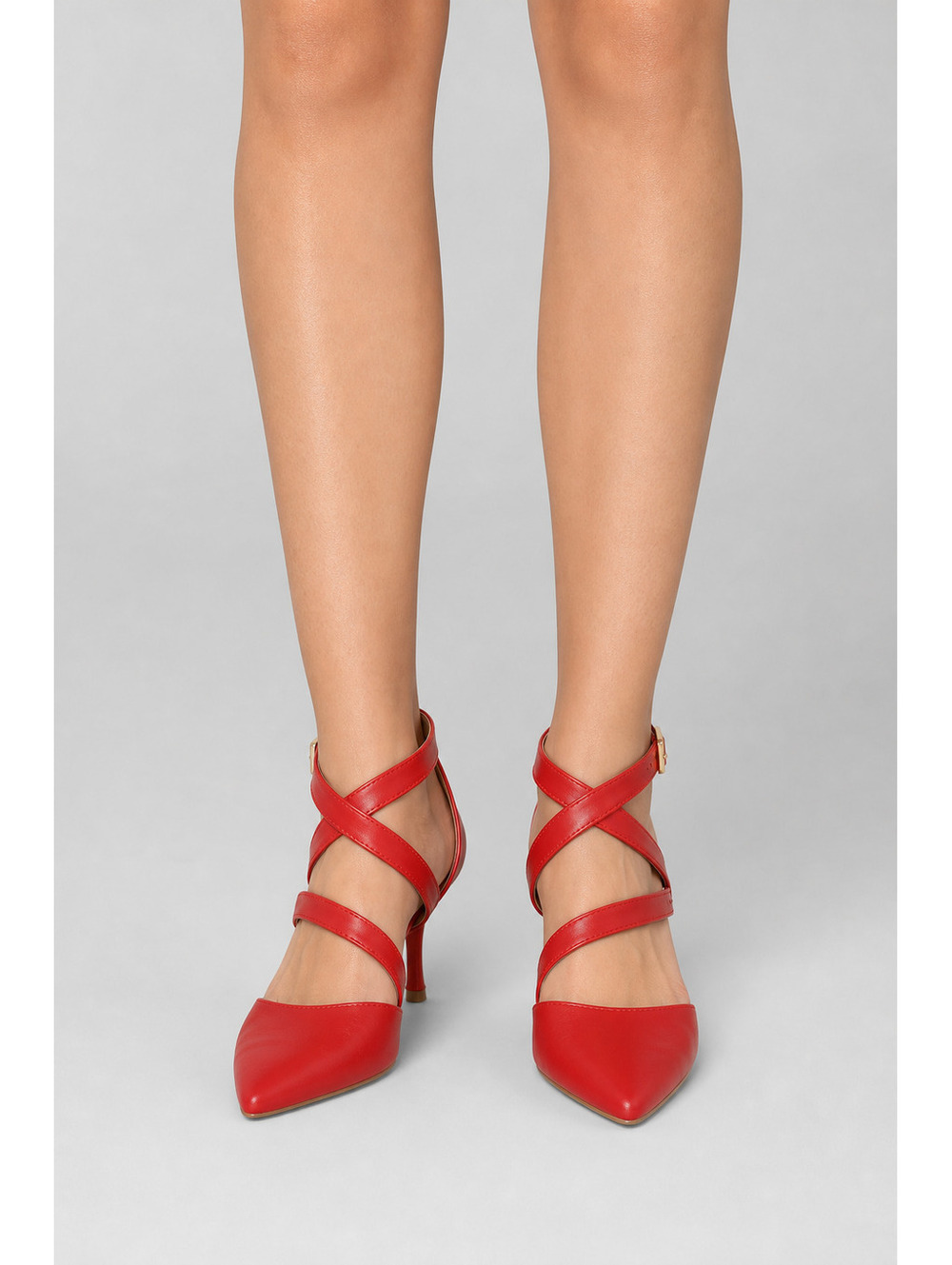 Journee Women's Red Leather Heel Size 8